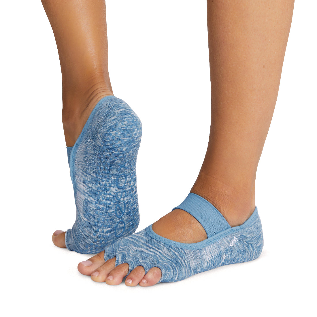 ToeSox Half Toe Mia Tec kojinės atvirais pirštais, spalva Elevate – ant pėdų, vaizdas iš šono