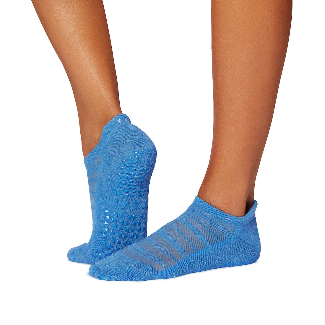 Tavi Grip Savvy Breeze kojinės, spalva Deep navy – ant pėdų, vaizdas iš šono
