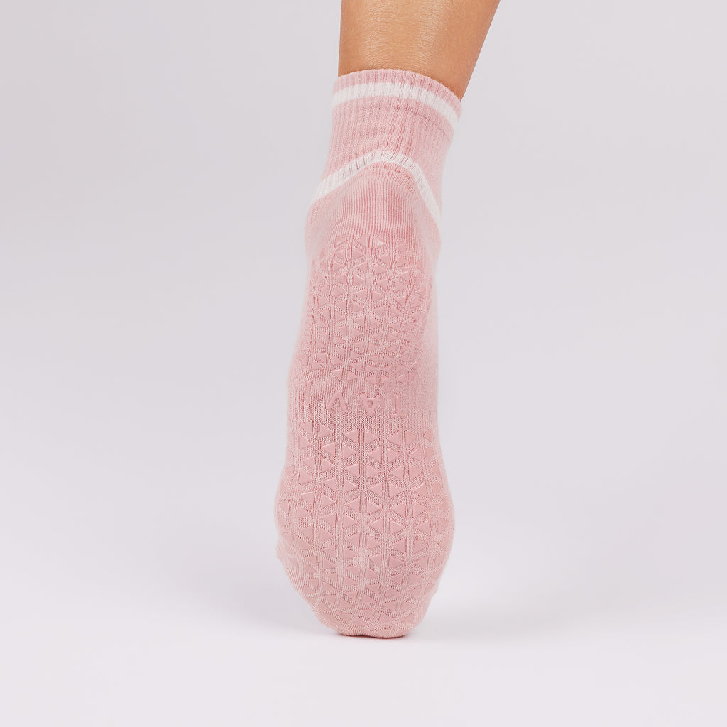 Tavi Grip Aria Stripe kojinės, spalva Petal – neslystantis padas, vaizdas iš galo