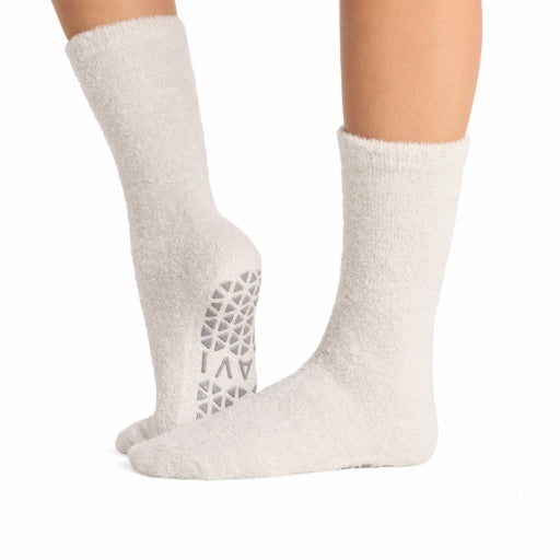 Tavi Grip Lounge kojinės, spalva Ash – ant pėdų, vaizdas iš šono