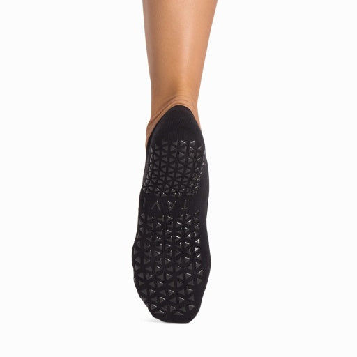 Tavi Grip Lola kojinės, spalva Ebony velvet – neslystantis padas, vaizdas iš galo
