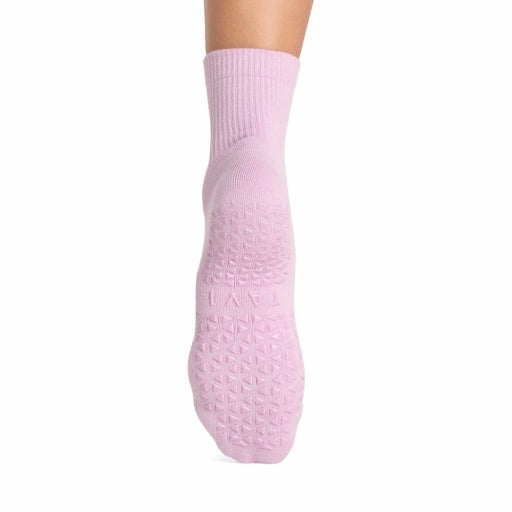 Tavi Grip Aria Stripe kojinės, spalva Moonlit lilac – neslystantis padas, vaizdas iš galo