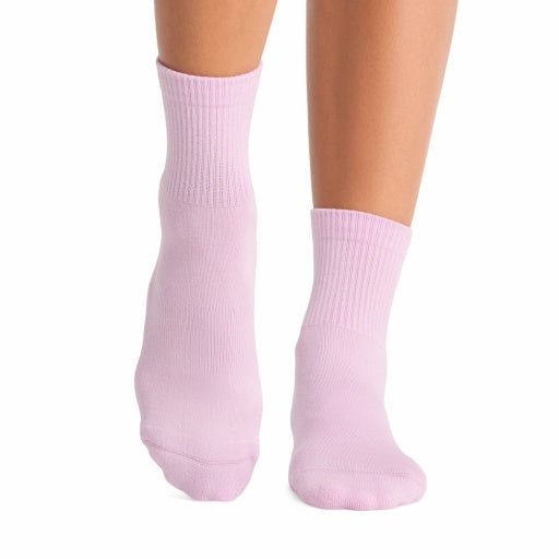 Tavi Grip Aria Stripe kojinės, spalva Moonlit lilac – ant pėdų, vaizdas iš priekio