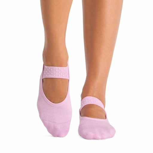 Tavi Grip Lola kojinės, spalva Moonlit lilac – ant pėdų, vaizdas iš priekio