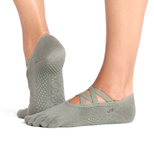 ToeSox Full Toe Elle Grip Socks in Leaf