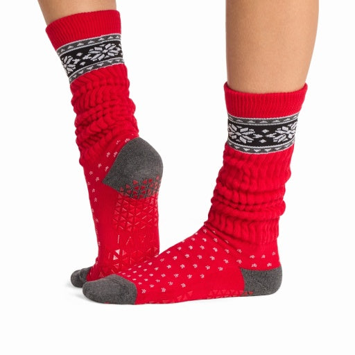 Tavi Grip Stacy kojinės, spalva Festive – ant pėdų, vaizdas iš šono