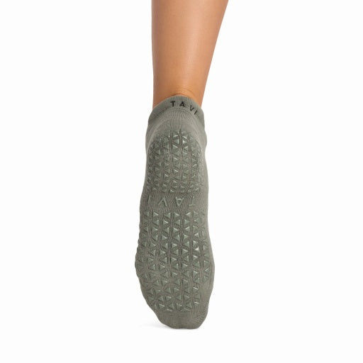 Tavi Grip Savvy kojinės, spalva Happy place leaf – neslystantis padas, vaizdas iš galo