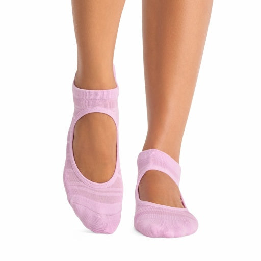 Tavi Grip Emma Breeze kojinės, spalva Moonlit lilac – ant pėdų, vaizdas iš priekio