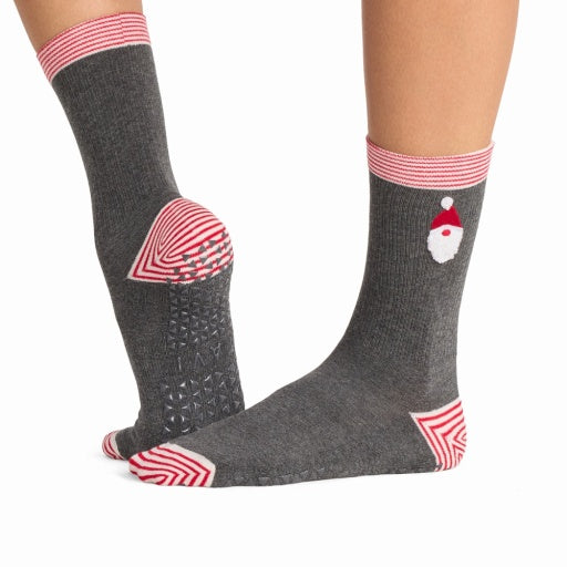 Tavi Grip Kalea kojinės, spalva Santa stripe – ant pėdų, vaizdas iš šono