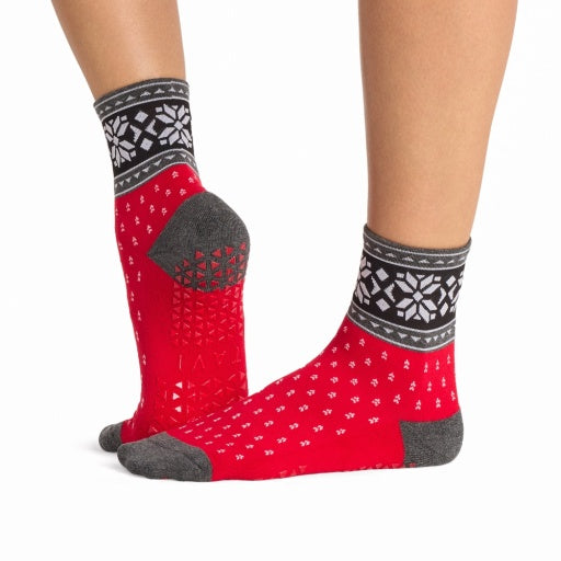 Tavi Grip Aria Stripe kojinės, spalva Festive – ant pėdų, vaizdas iš šono