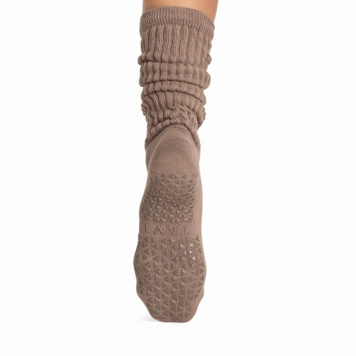 Tavi Grip Stacy kojinės, spalva Pebble – neslystantis padas, vaizdas iš galo