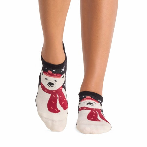 Tavi Grip Savvy kojinės, spalva Cozy bear – ant pėdų, vaizdas iš priekio