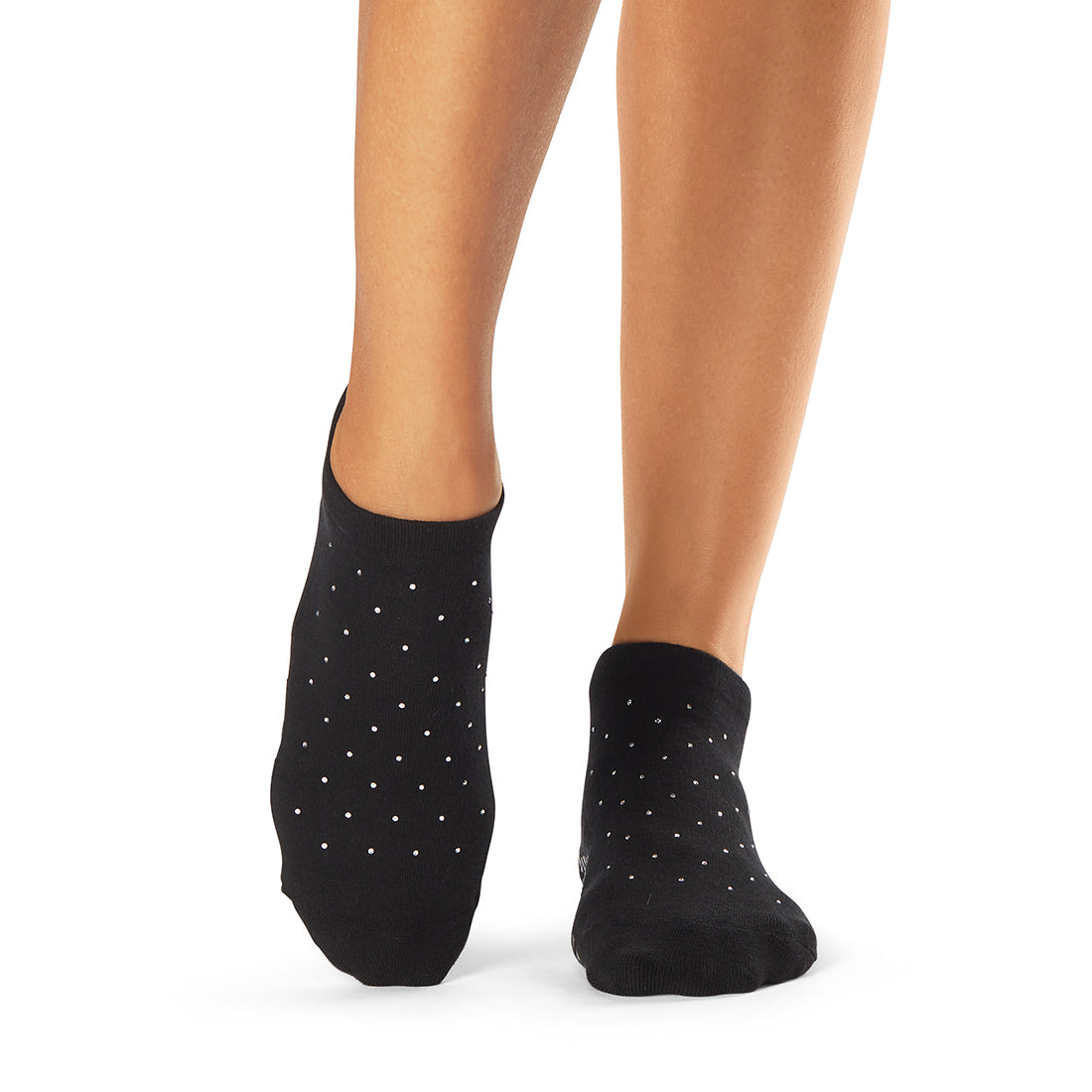 Tavi Grip Savvy kojinės, spalva Black Sparkle – ant pėdų, vaizdas iš priekio