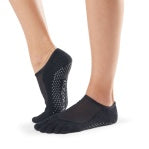 ToeSox Full Toe Luna pirštuotos kojinės, spalva Black – ant pėdų, vaizdas iš šono